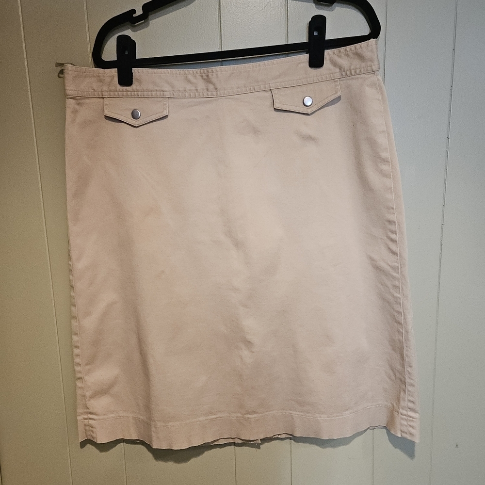 GAP Cream Tan Knee-Length Pencil Skirt